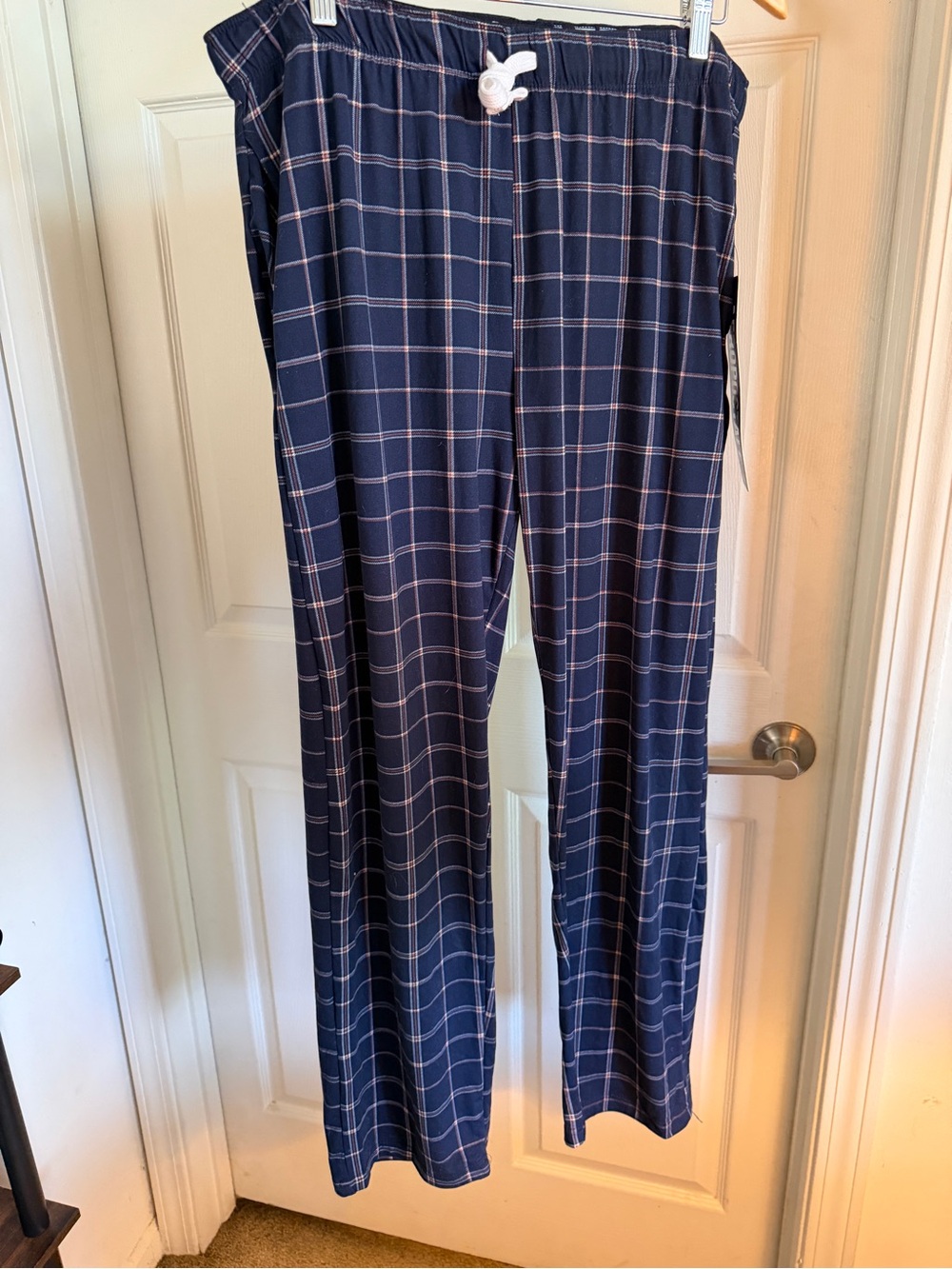 Aeropostale Navy Plaid Straight-Leg Lounge Pants